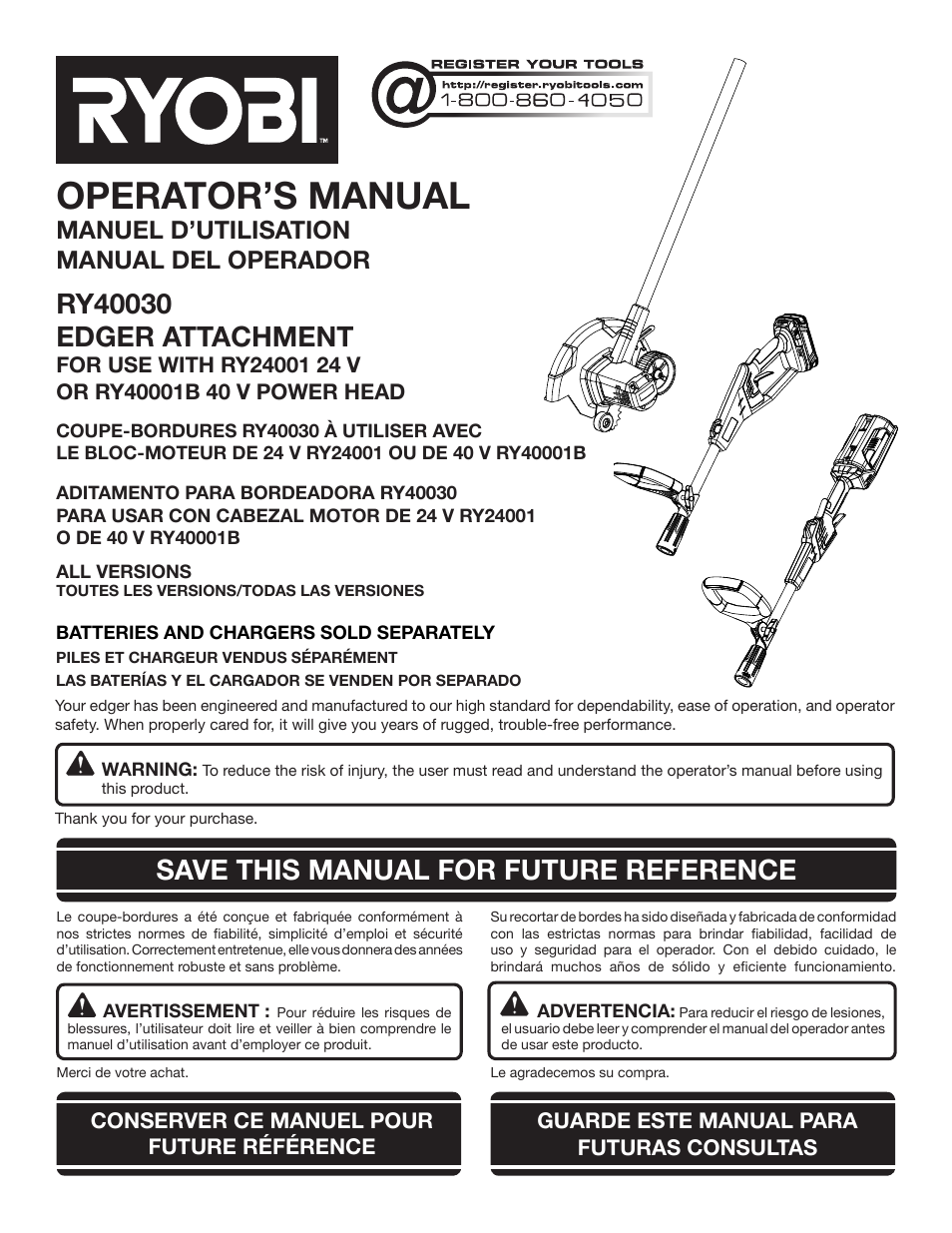 Ryobi RY40030 User Manual | 40 pages