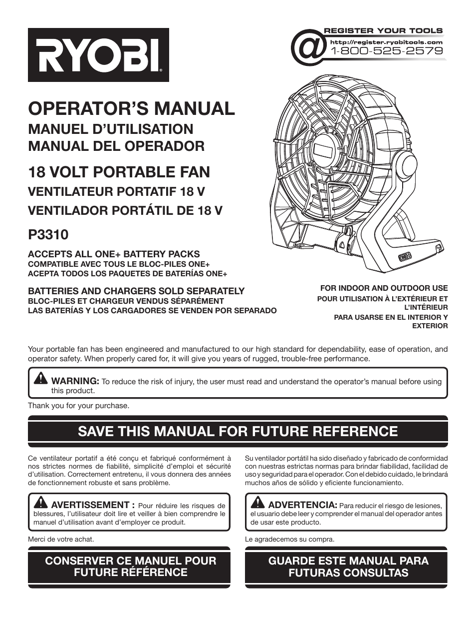 Ryobi P3310 User Manual | 24 pages