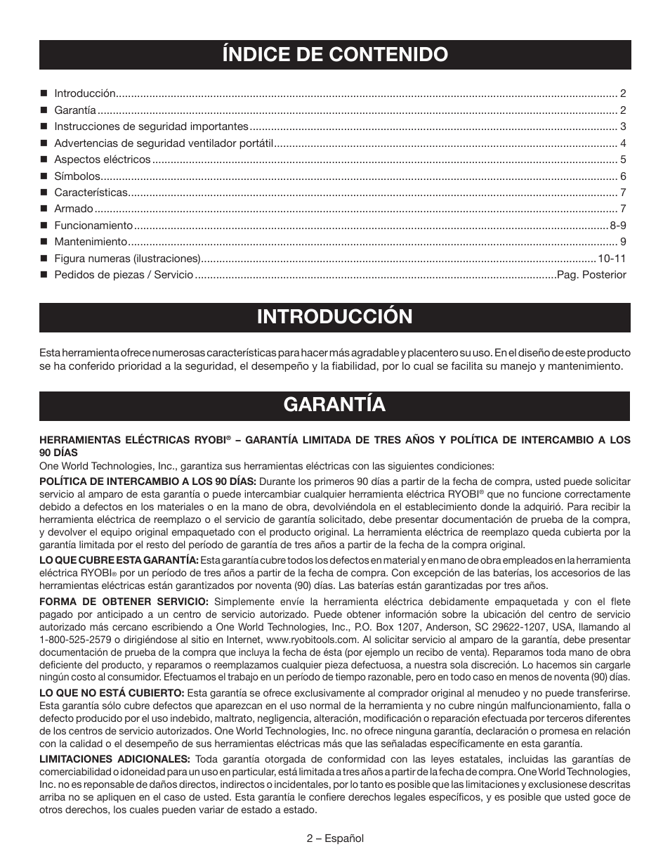 Ryobi P3320 User Manual | Page 18 / 28