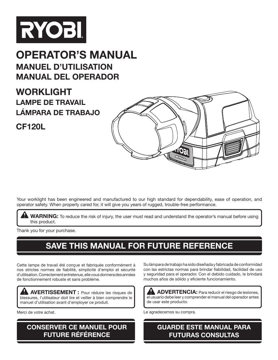 Ryobi CF120L User Manual | 16 pages