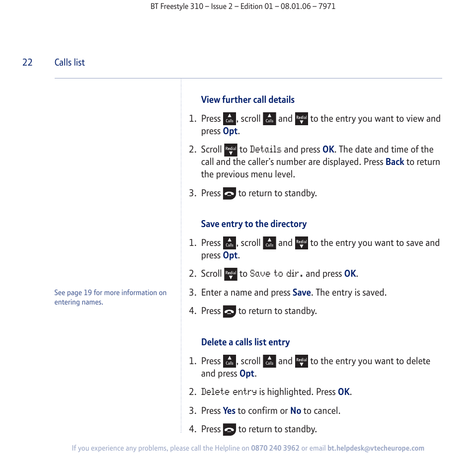 BT Freestyle 310 User Manual | Page 22 / 60