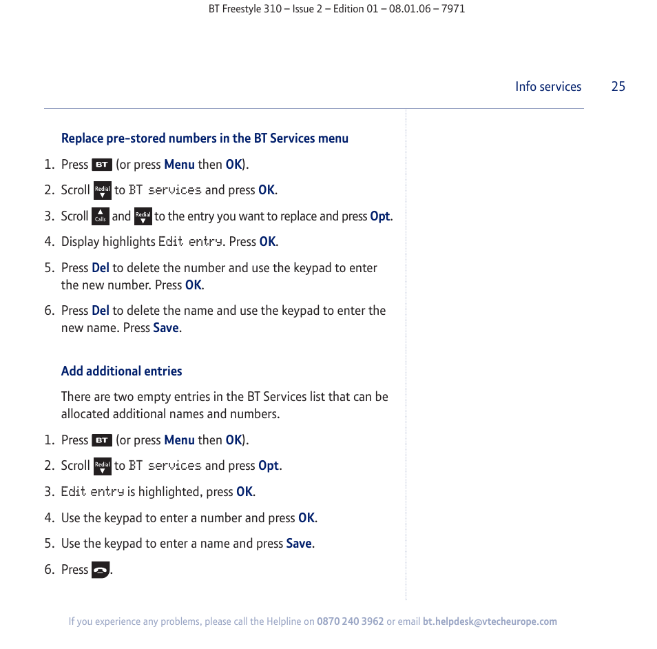 BT Freestyle 310 User Manual | Page 25 / 60