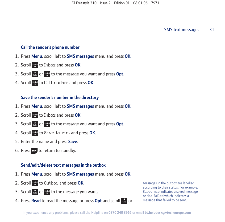 BT Freestyle 310 User Manual | Page 31 / 60