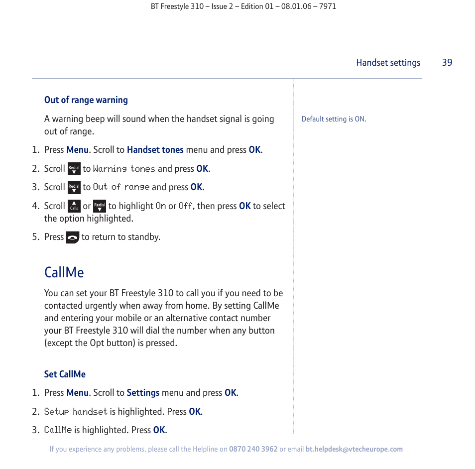 Callme | BT Freestyle 310 User Manual | Page 39 / 60