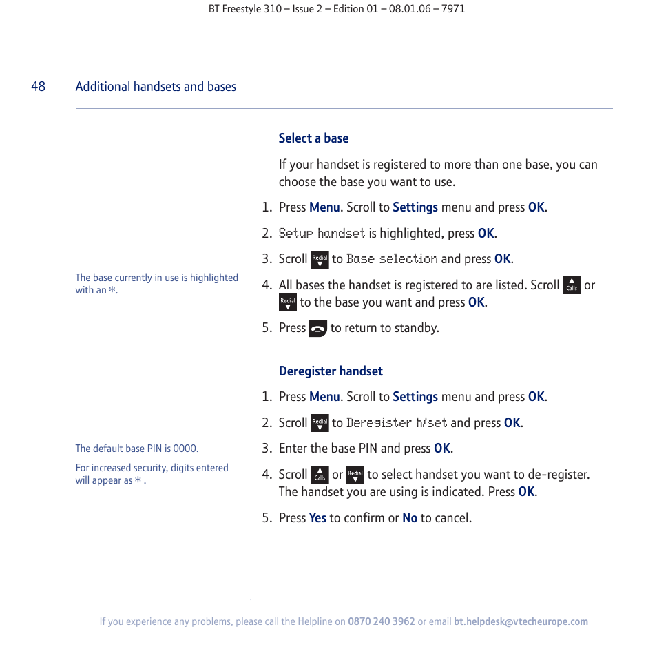 BT Freestyle 310 User Manual | Page 48 / 60