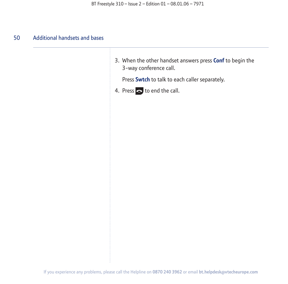 BT Freestyle 310 User Manual | Page 50 / 60