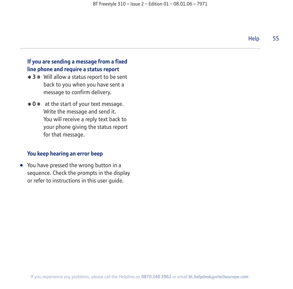 BT Freestyle 310 User Manual | Page 55 / 60