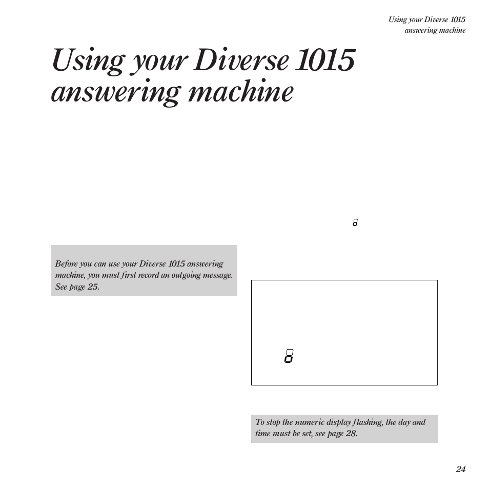 Using your diverse 1015 answering machine | BT Diverse 1015 User Manual | Page 27 / 64