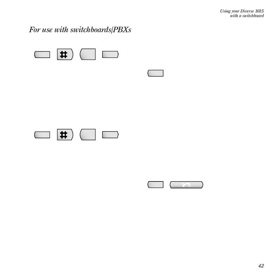 For use with switchboards/pbxs | BT Diverse 1015 User Manual | Page 45 / 64