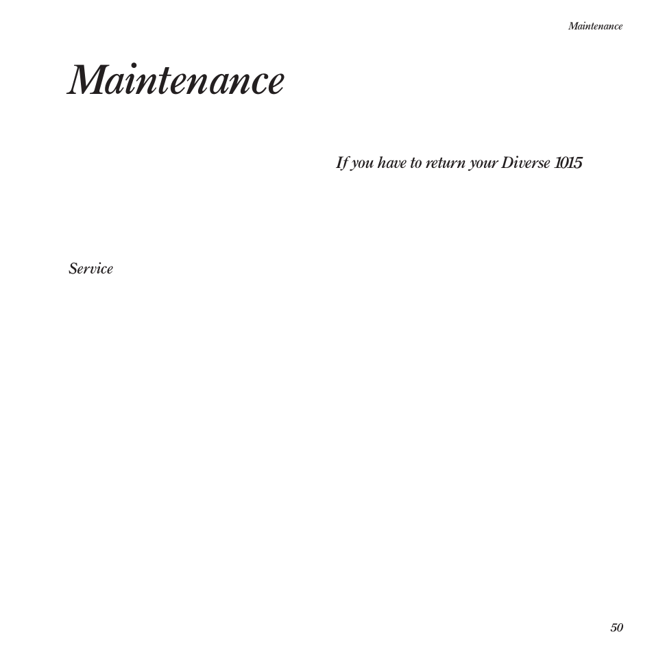 Maintenance | BT Diverse 1015 User Manual | Page 53 / 64