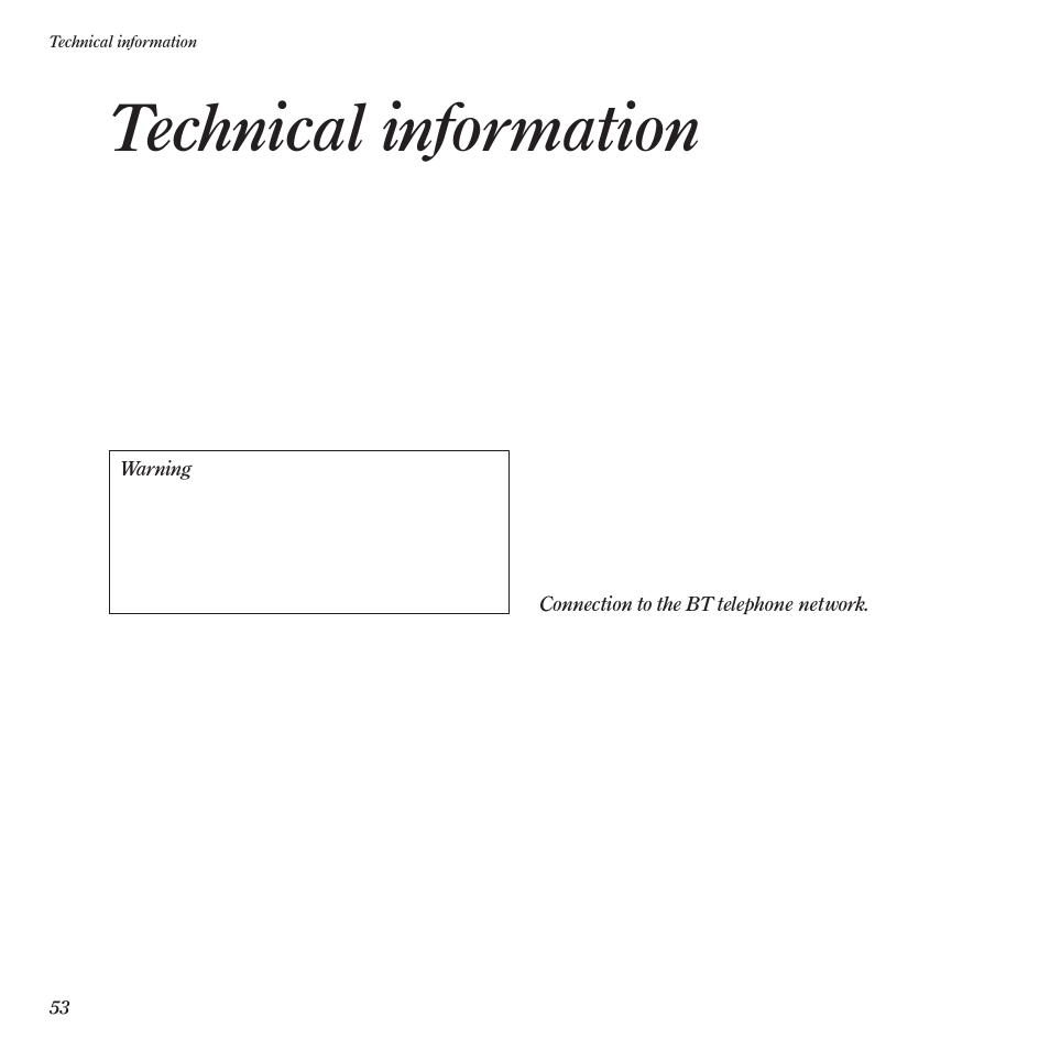 Technical information | BT Diverse 1015 User Manual | Page 56 / 64