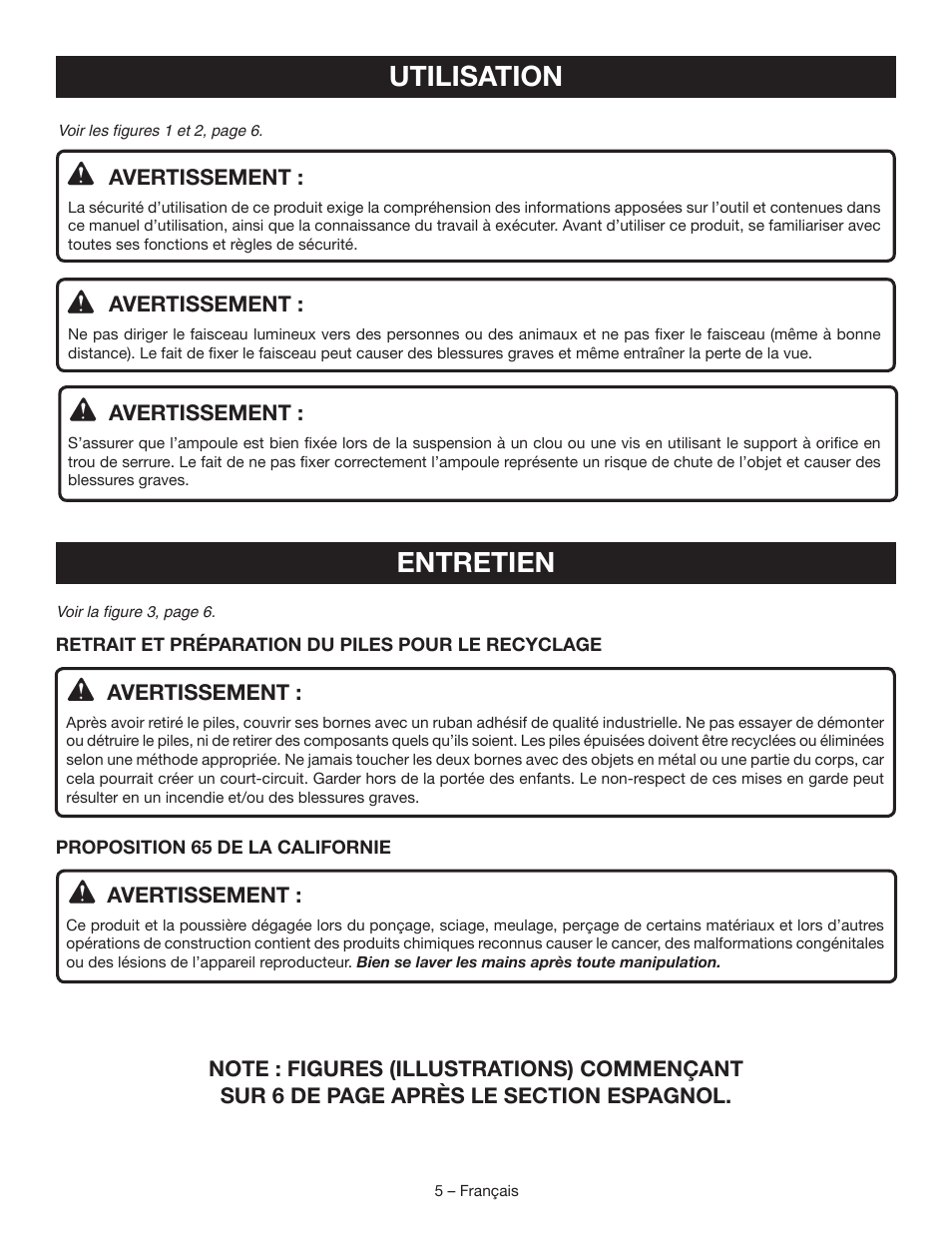 Utilisation, Entretien | Ryobi P704 User Manual | Page 9 / 16