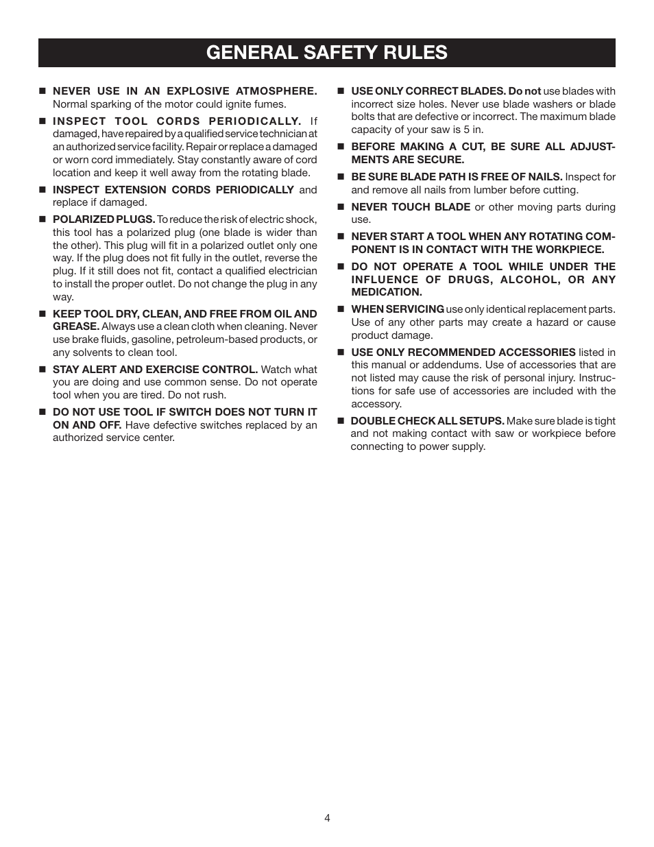 General safety rules | Ryobi RLS1351 User Manual | Page 4 / 56