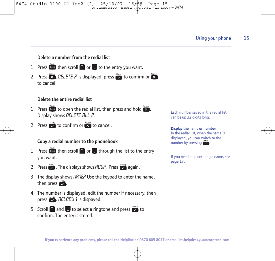 BT Studio 3100 User Manual | Page 15 / 44