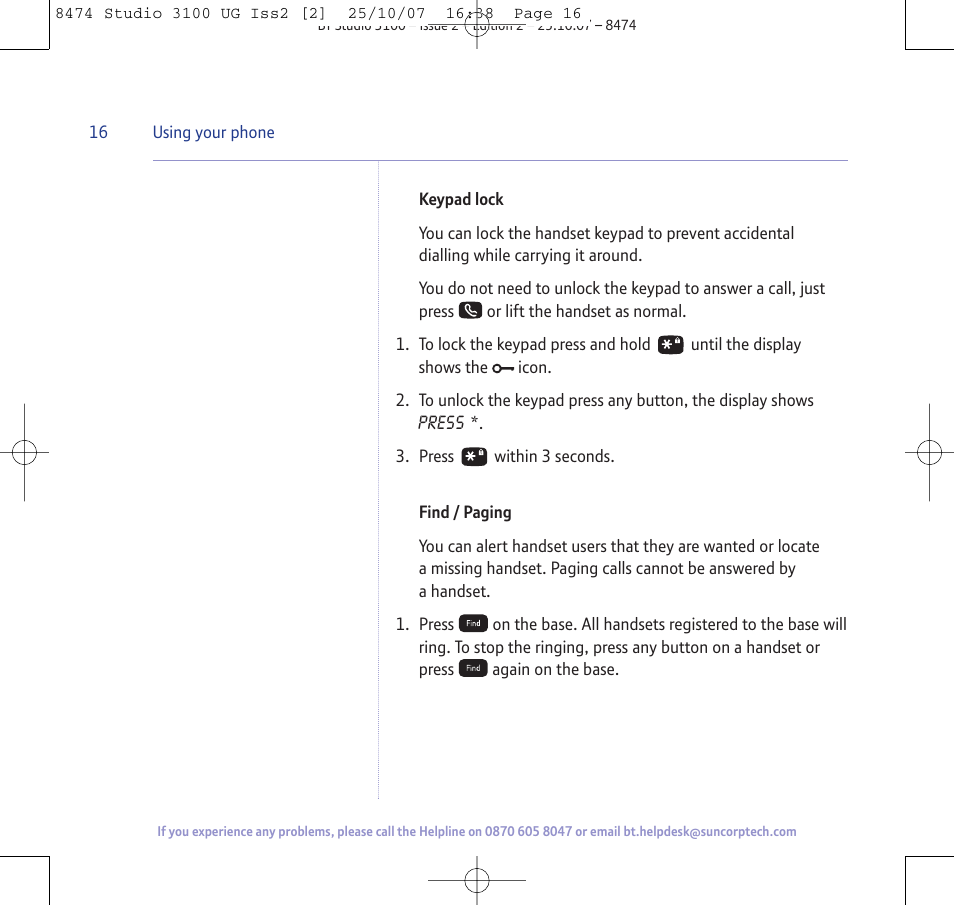 BT Studio 3100 User Manual | Page 16 / 44