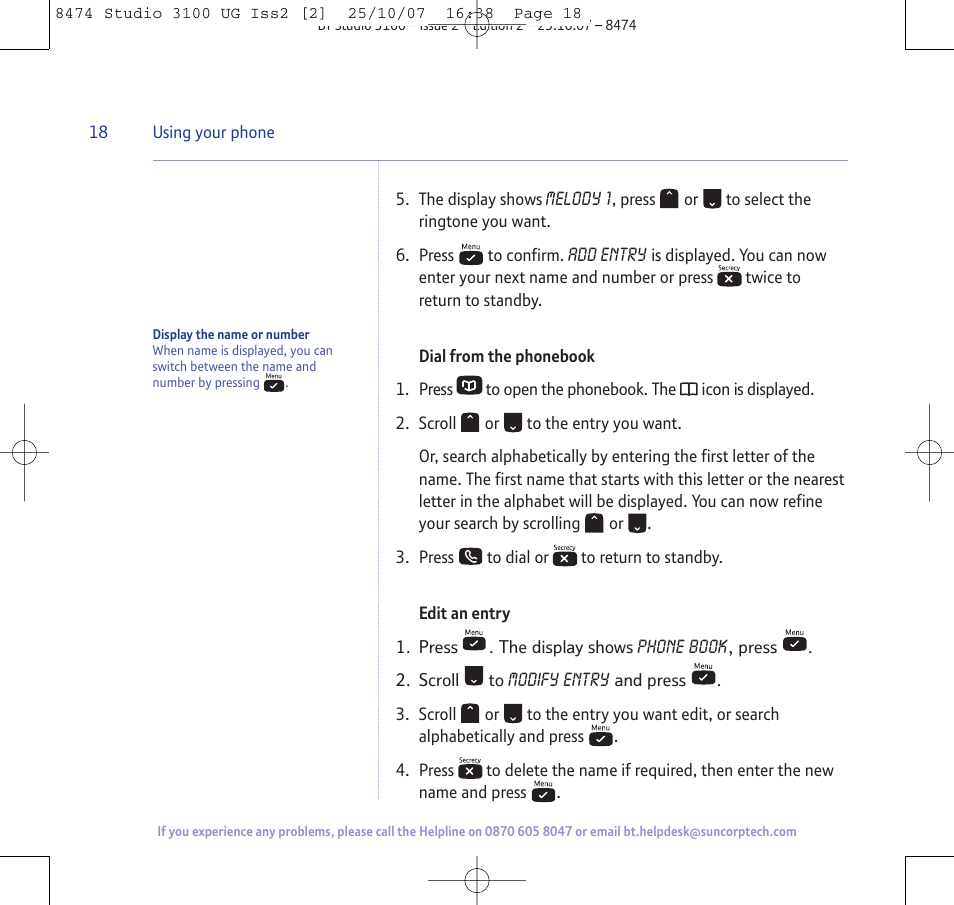 BT Studio 3100 User Manual | Page 18 / 44