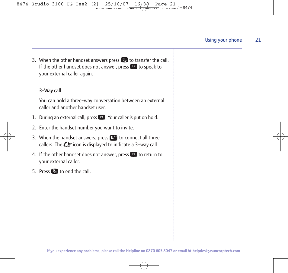 BT Studio 3100 User Manual | Page 21 / 44
