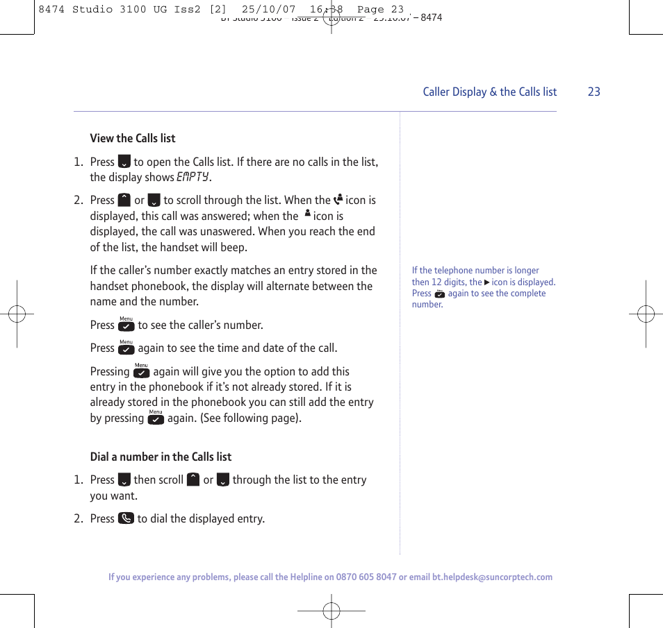 BT Studio 3100 User Manual | Page 23 / 44