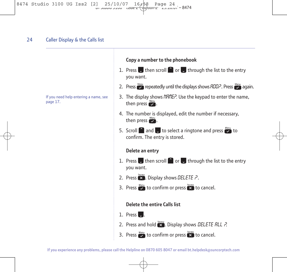 BT Studio 3100 User Manual | Page 24 / 44