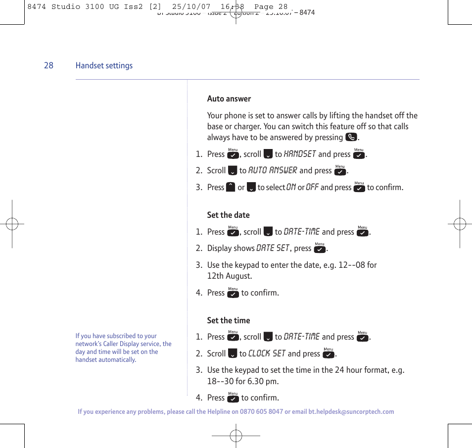 BT Studio 3100 User Manual | Page 28 / 44