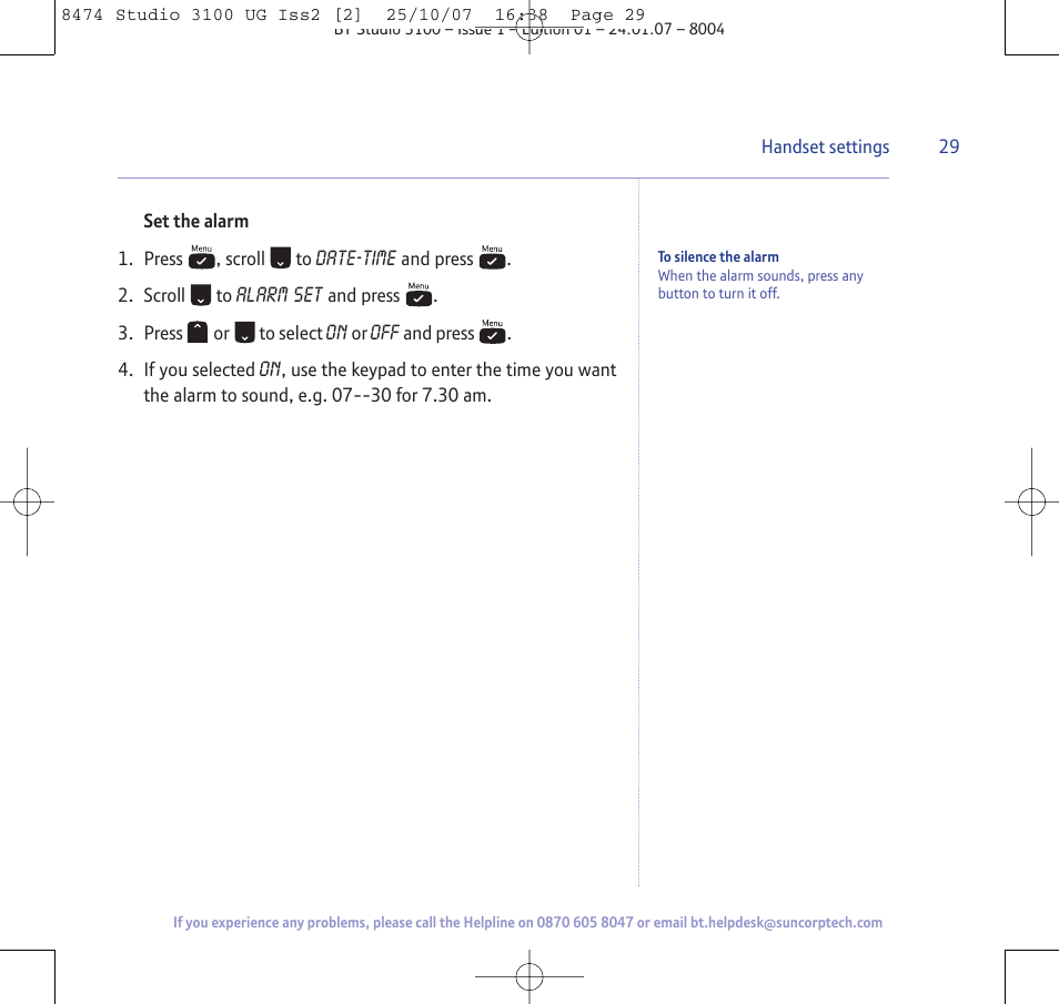 BT Studio 3100 User Manual | Page 29 / 44