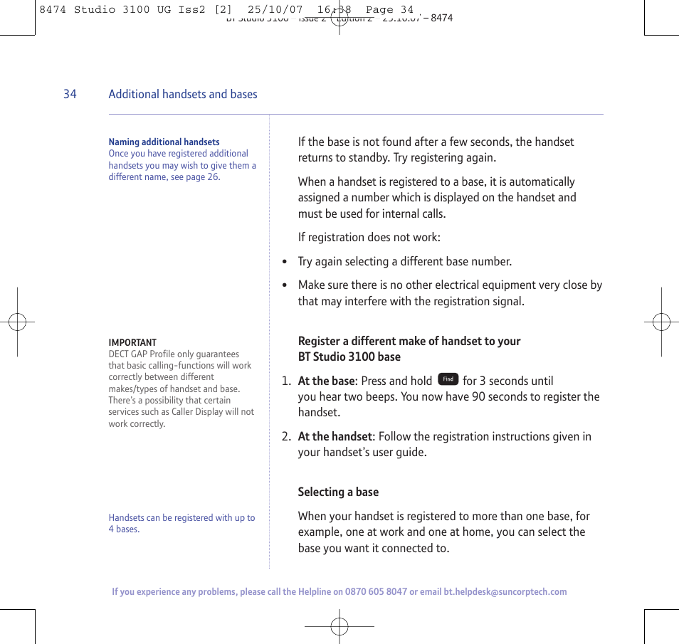 BT Studio 3100 User Manual | Page 34 / 44