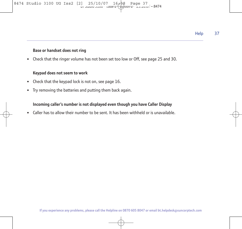 BT Studio 3100 User Manual | Page 37 / 44