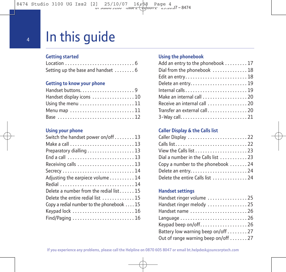 BT Studio 3100 User Manual | Page 4 / 44