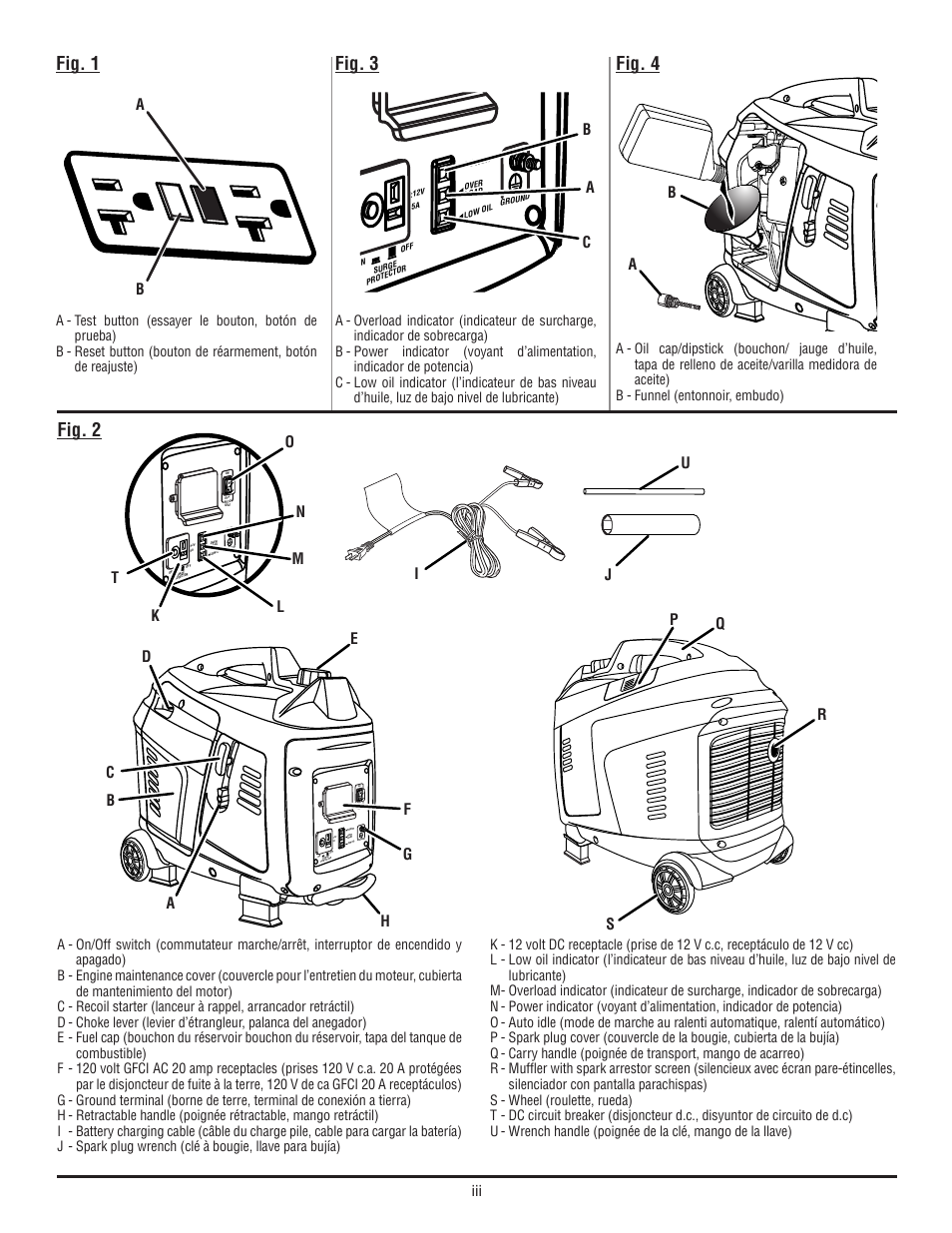 Fig. 2, Fig. 3 fig. 1, Fig. 4 | Ab c | Ryobi RYI2011T User Manual | Page 3 / 72