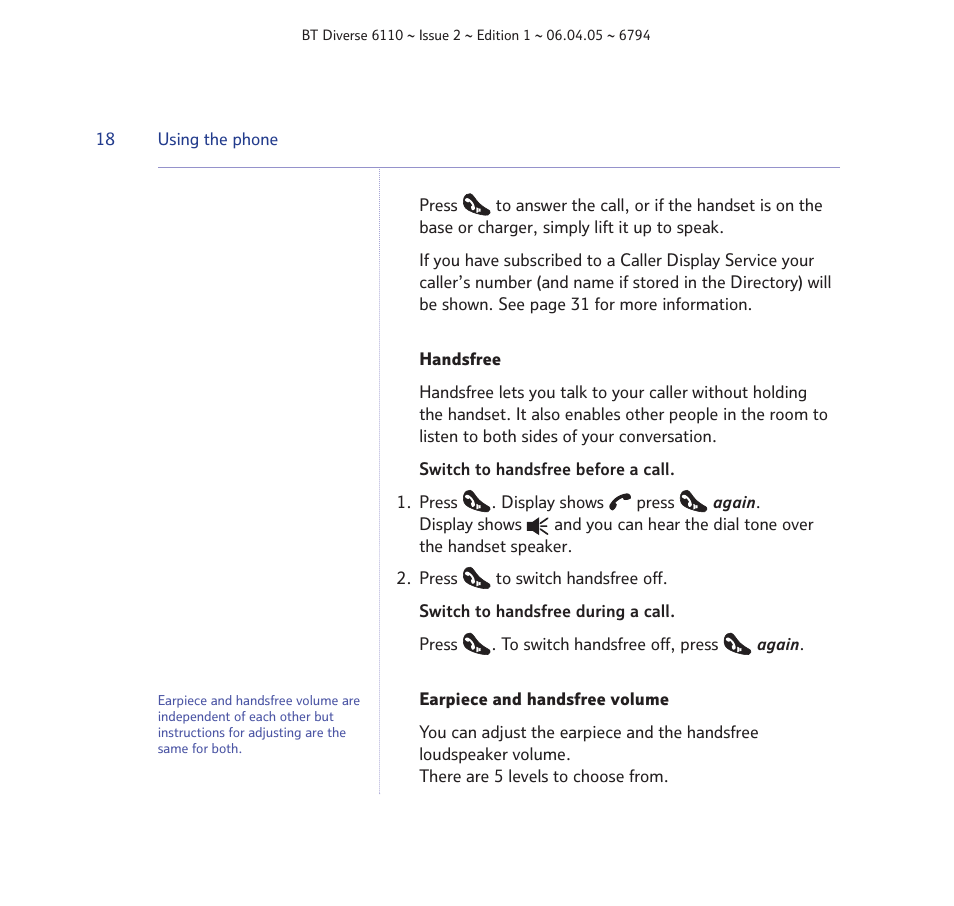 BT Diverse 6110 User Manual | Page 18 / 74