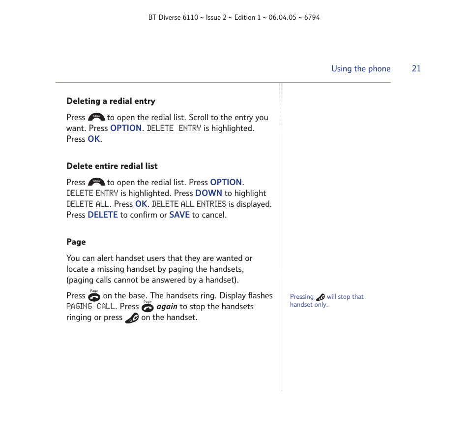 BT Diverse 6110 User Manual | Page 21 / 74