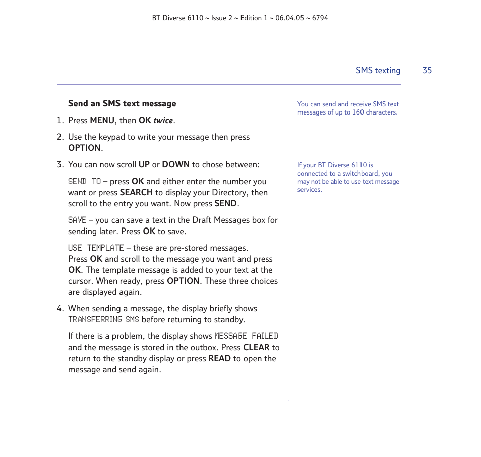 BT Diverse 6110 User Manual | Page 35 / 74