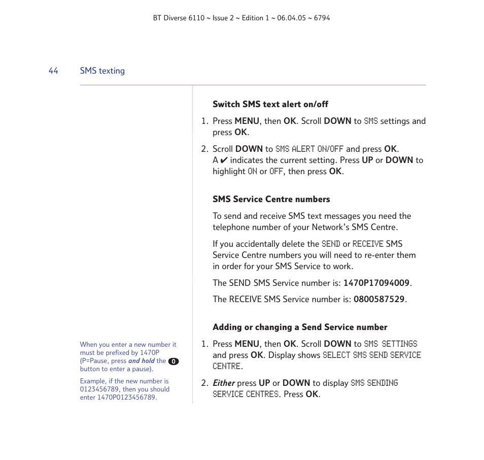 BT Diverse 6110 User Manual | Page 44 / 74