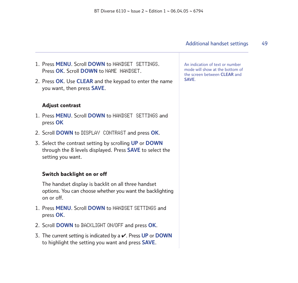 BT Diverse 6110 User Manual | Page 49 / 74
