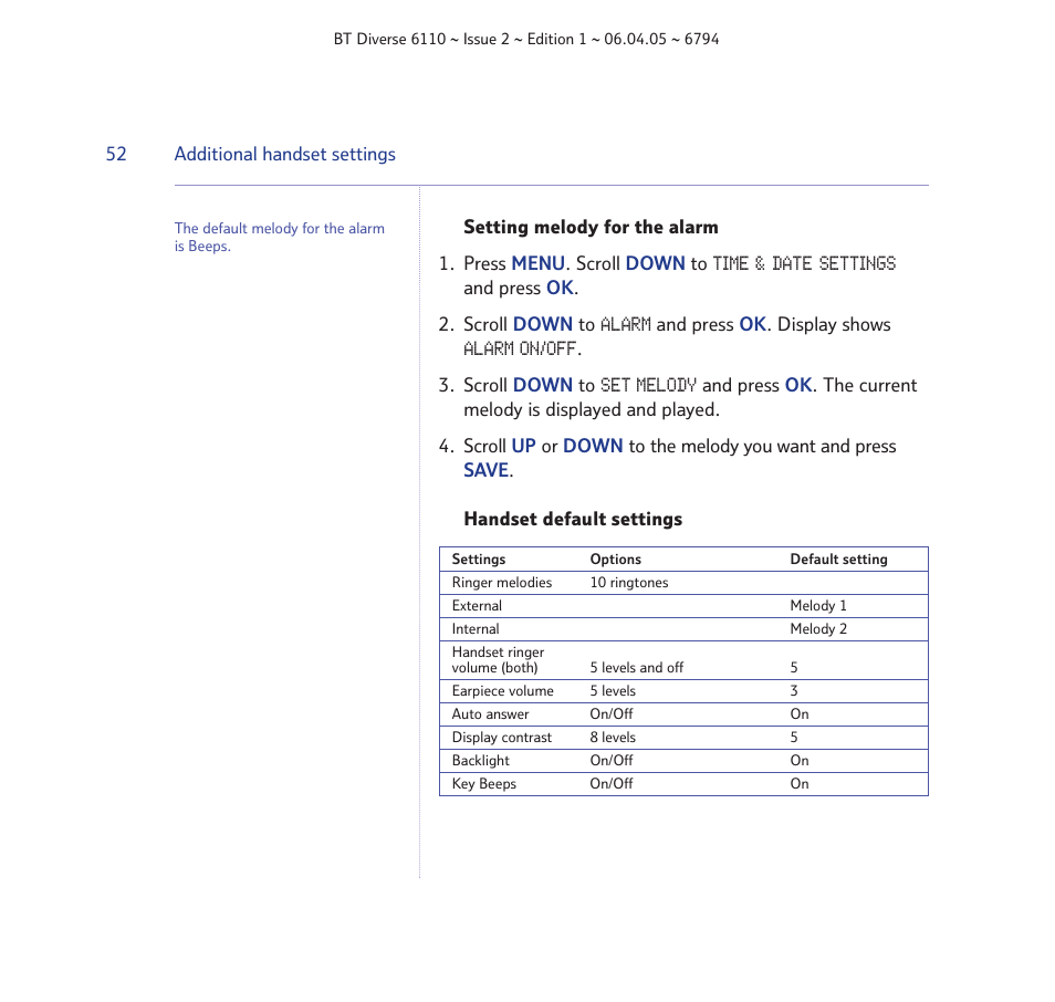 BT Diverse 6110 User Manual | Page 52 / 74