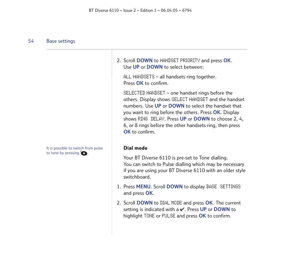 BT Diverse 6110 User Manual | Page 54 / 74