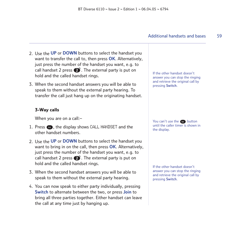 BT Diverse 6110 User Manual | Page 59 / 74
