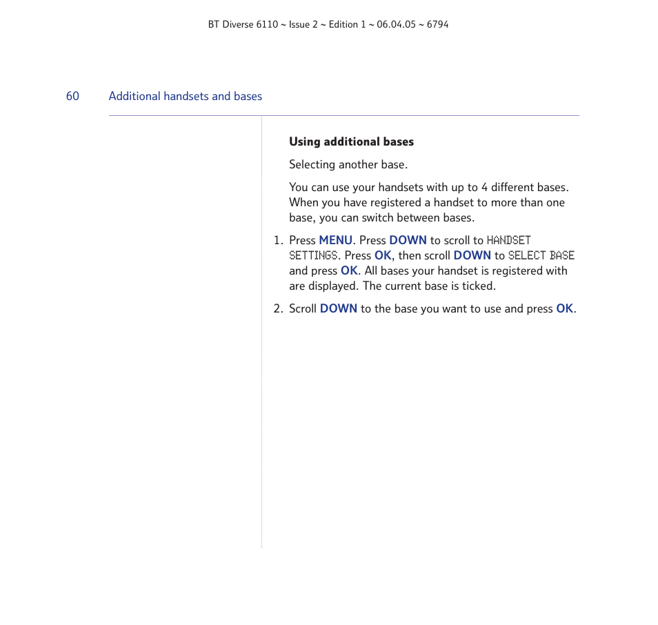 BT Diverse 6110 User Manual | Page 60 / 74