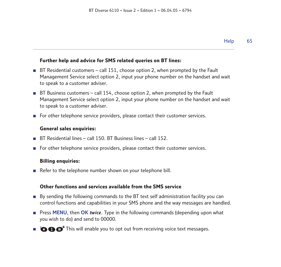 BT Diverse 6110 User Manual | Page 65 / 74