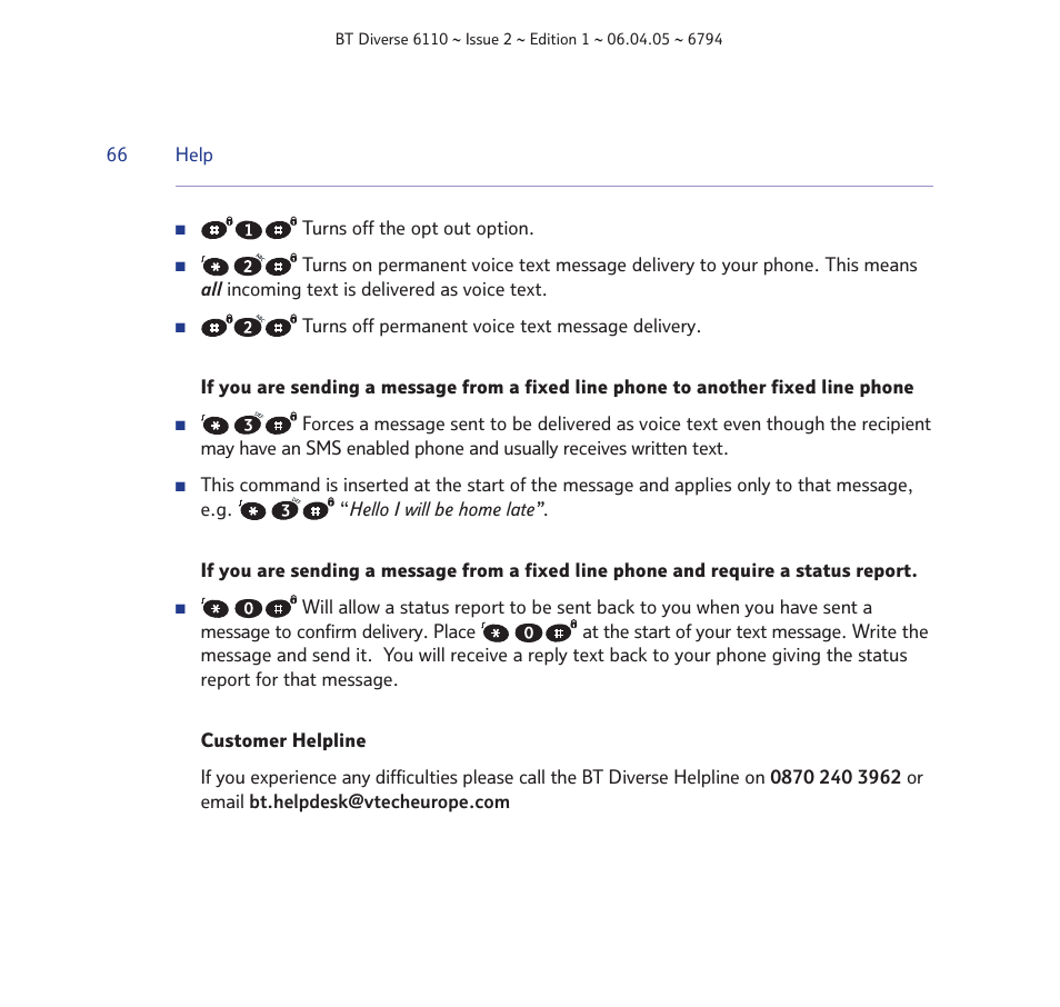 BT Diverse 6110 User Manual | Page 66 / 74