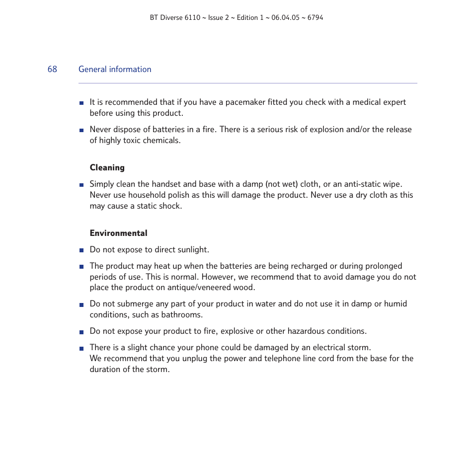 BT Diverse 6110 User Manual | Page 68 / 74