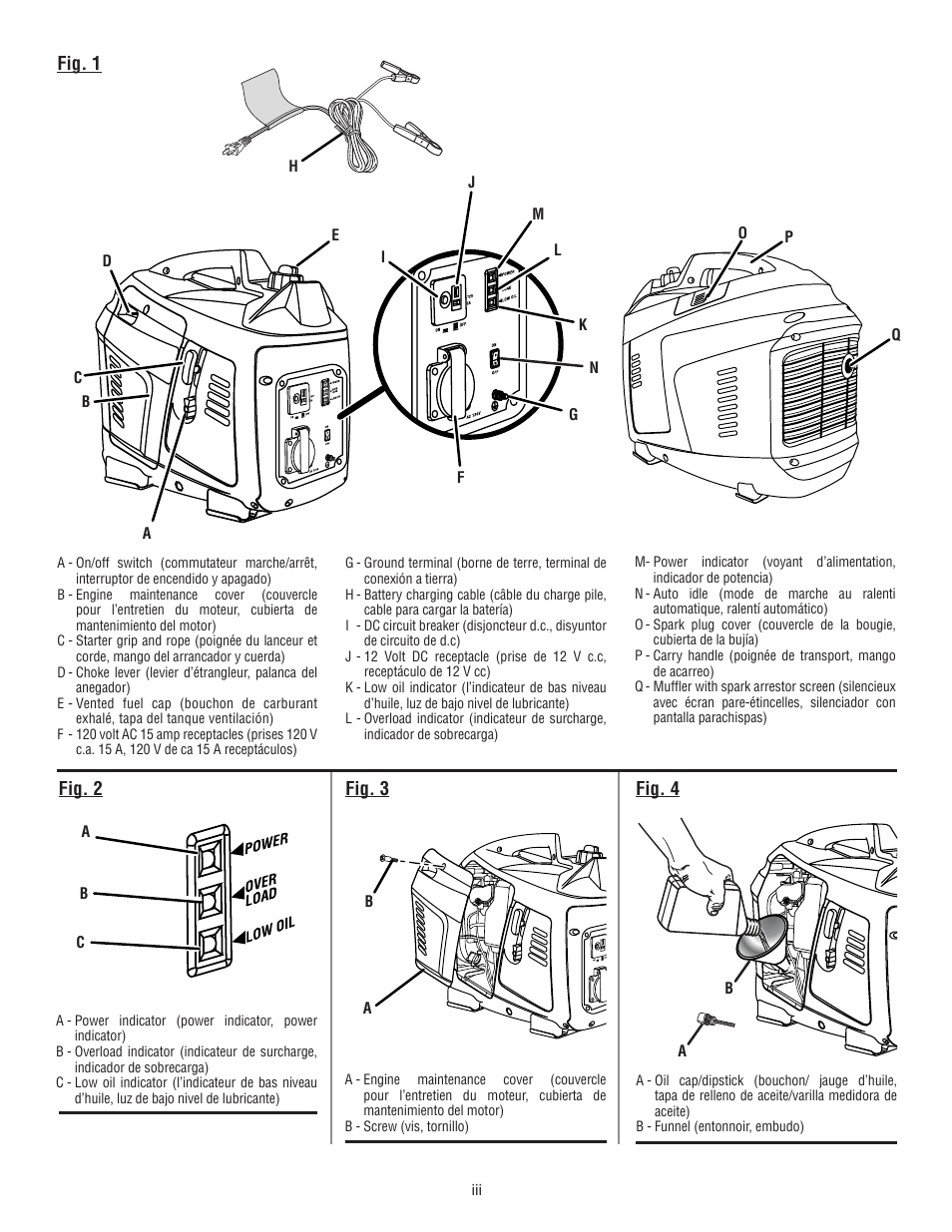 Fig. 1, Fig. 2 fig. 4 fig. 3 | Ryobi RYI1000 User Manual | Page 3 / 68