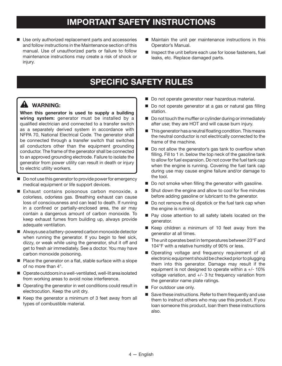 Ryobi RYI1000 User Manual | Page 8 / 68