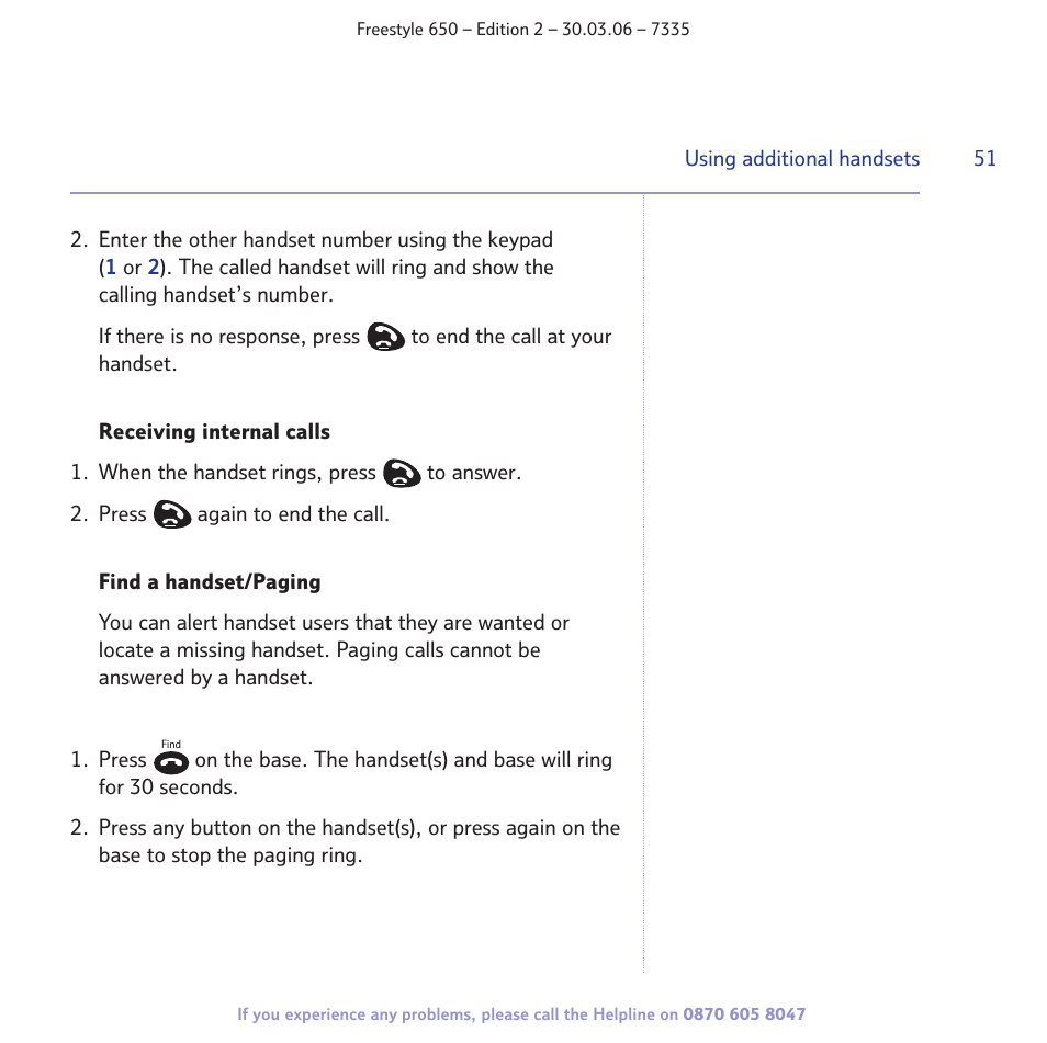 BT Freestyle 650 User Manual | Page 51 / 68