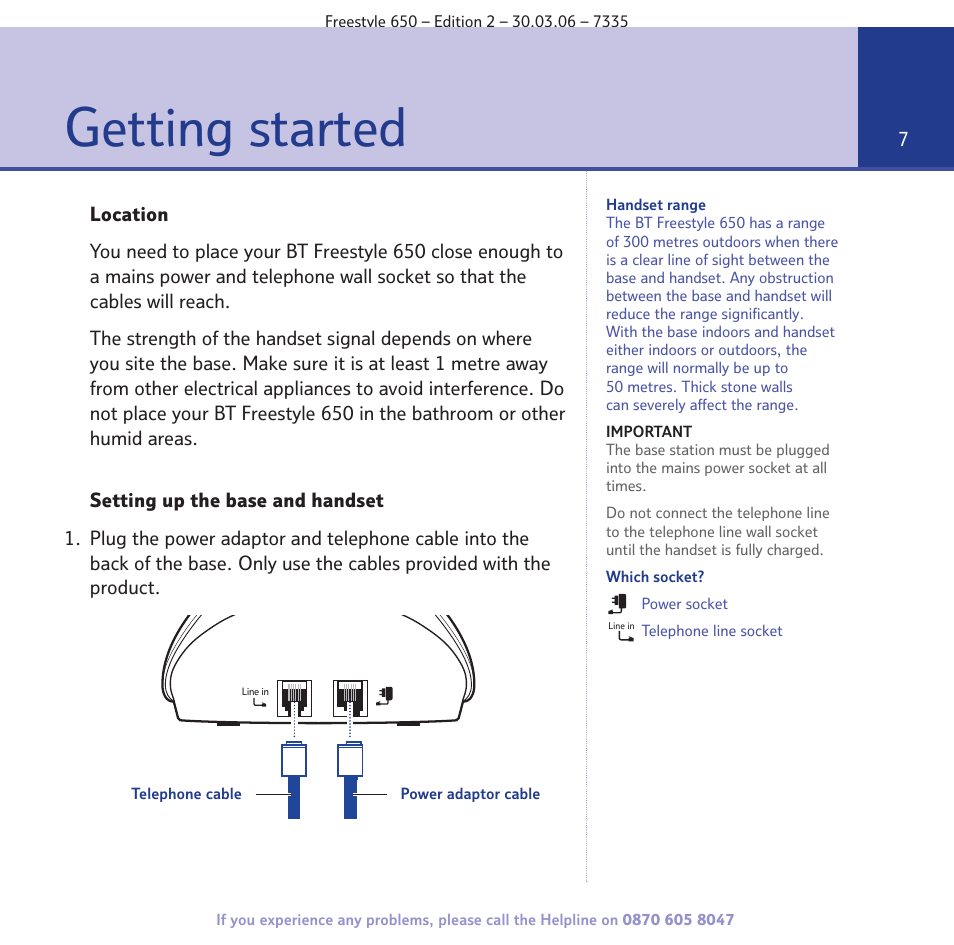 Getting started | BT Freestyle 650 User Manual | Page 7 / 68