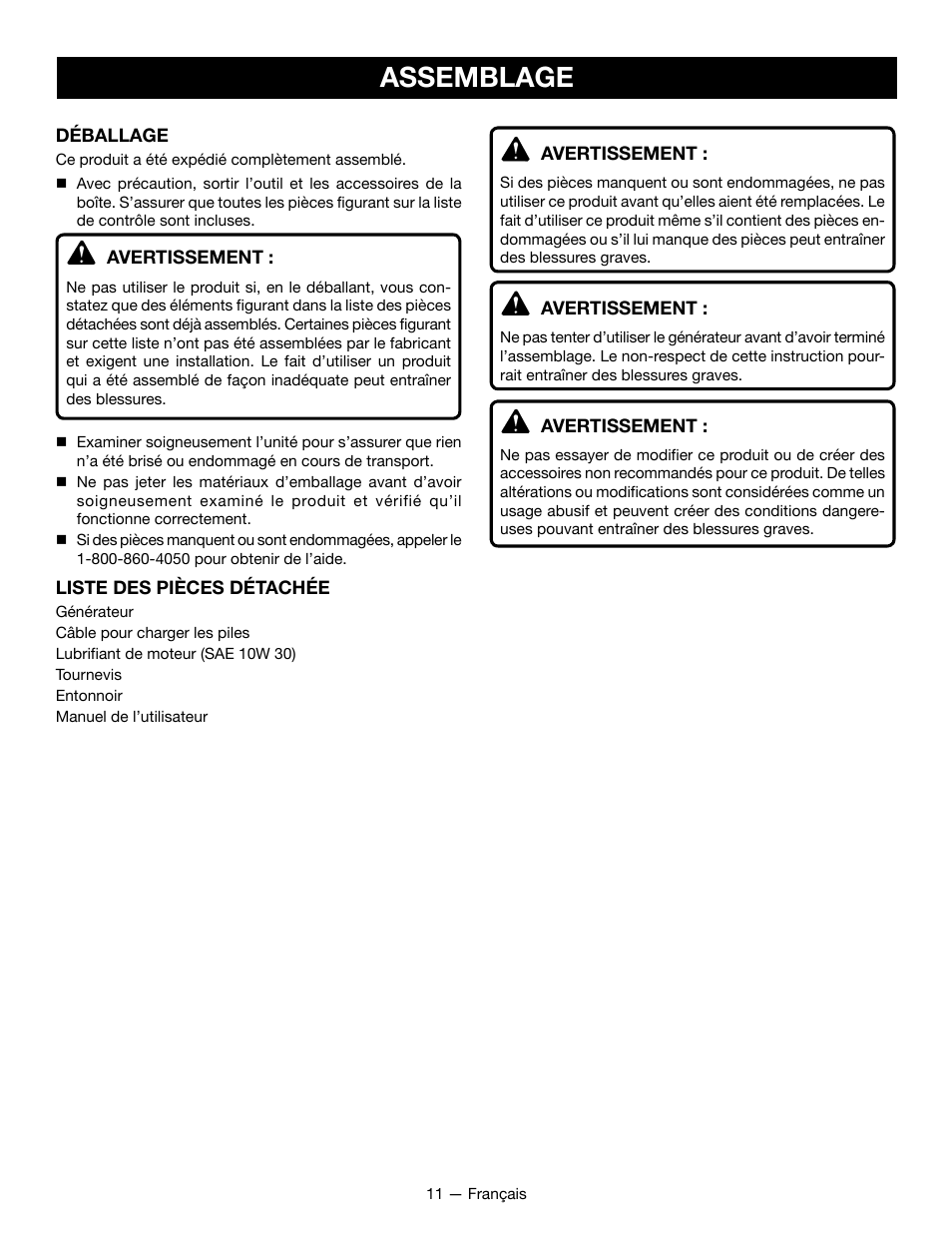 Assemblage | Ryobi RYCI2001 User Manual | Page 34 / 64