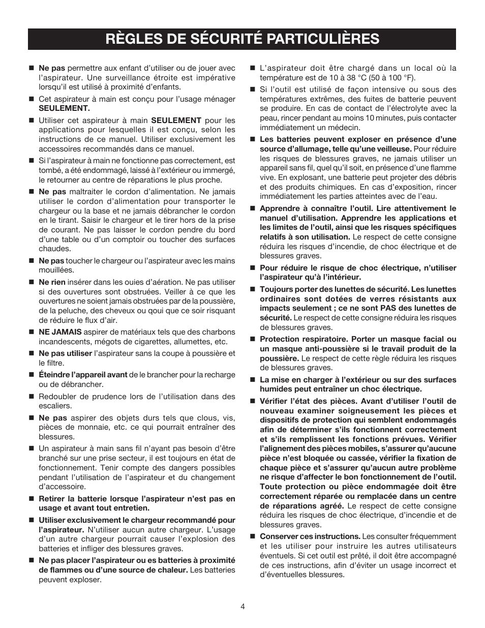 Règles de sécurité particulières | Ryobi P710 User Manual | Page 18 / 44