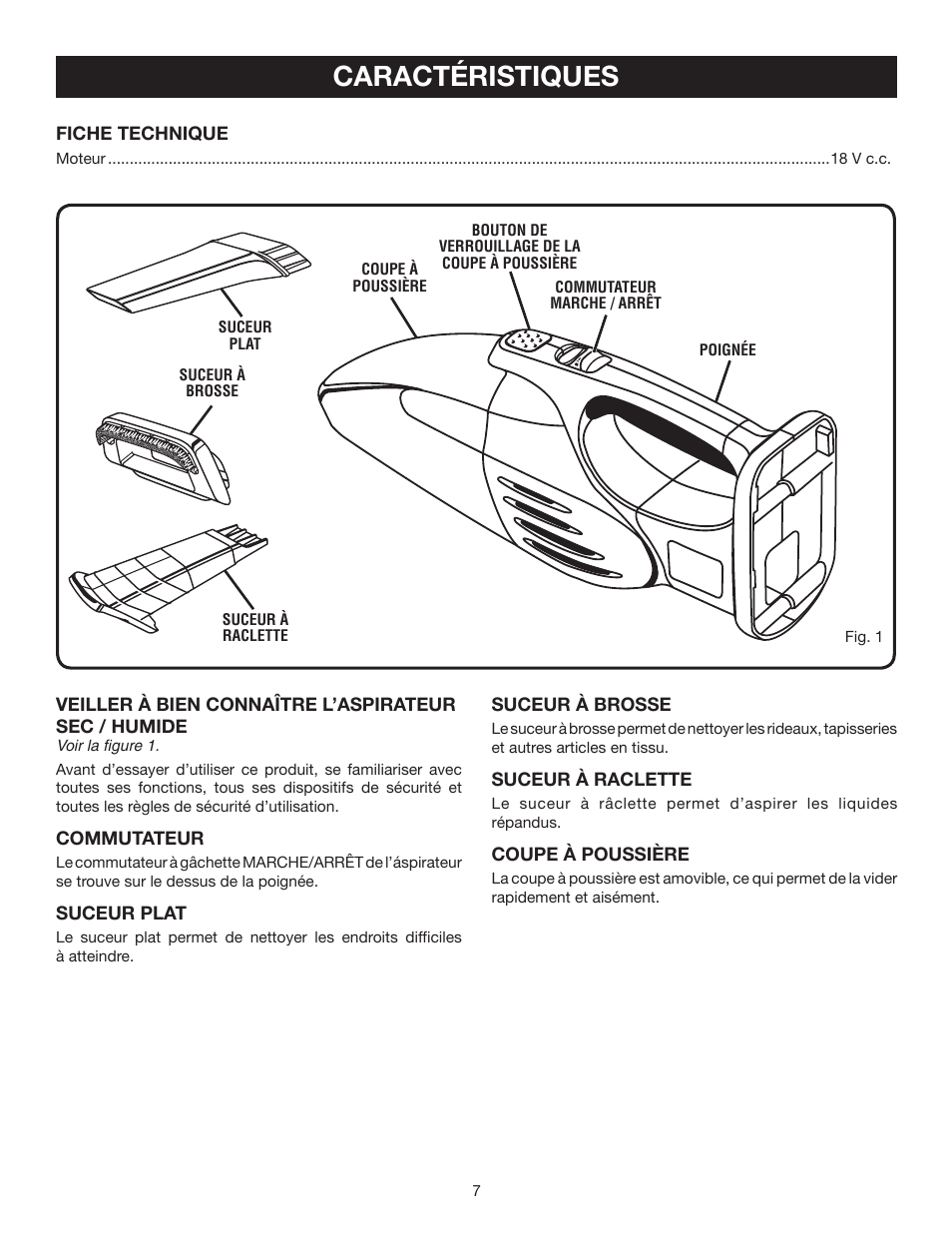 Caractéristiques | Ryobi P710 User Manual | Page 21 / 44