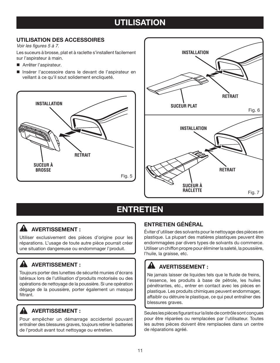Utilisation, Entretien | Ryobi P710 User Manual | Page 25 / 44