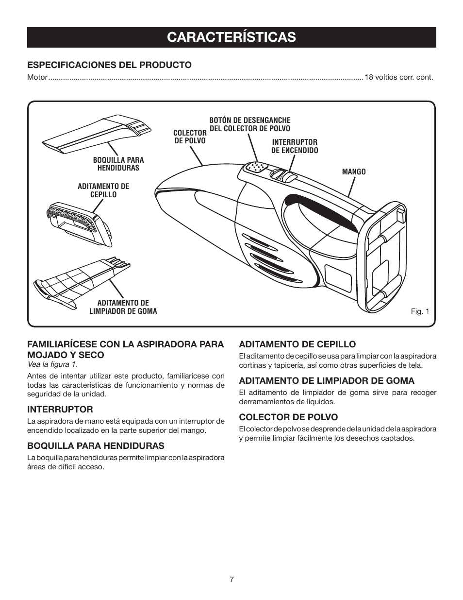 Características | Ryobi P710 User Manual | Page 35 / 44